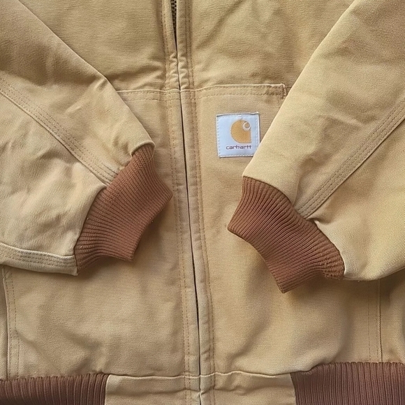 Carhartt Jacket Mens 3XL Tan Hooded Quilted Blanket Lined Barn Chore Work J130M - Picture 4 of 11